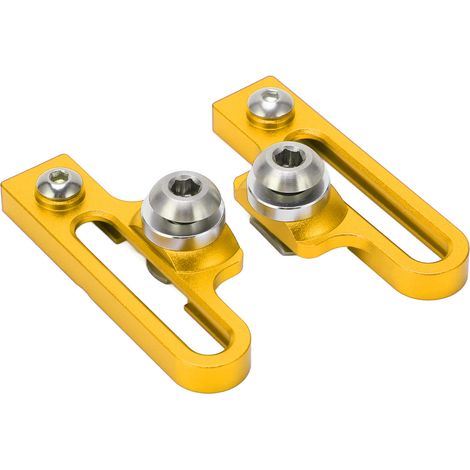 Set aus 2 C-Klemmen-Fahrradbremsbelägen aus Aluminiumlegierung mit C-Klemmen-Bremssatteladapter, für Rennräder, goldfarben. (1/5)