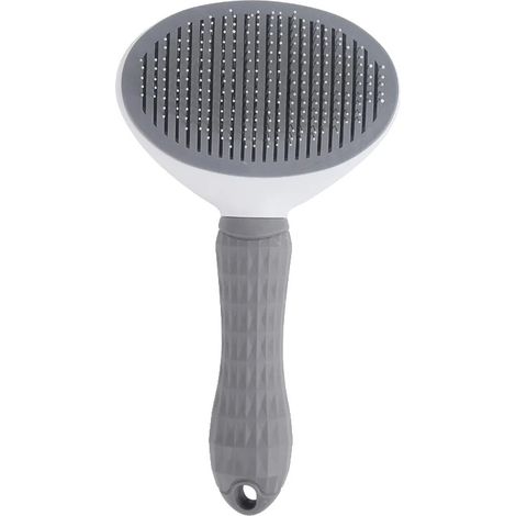 Cepillo para el cuidado de mascotas, función de autolimpieza, apto para todas las razas, gris, 5 piezas - 1 (1/2)