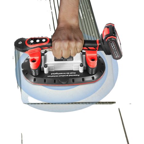 Outil d'installation de carreaux, Fréquence de vibration 3000-13000 RPM, Surface de la ventouse 11,02 x 5,9 pouces, Supporte jusqu'à 176,4 lbs, Capacité de la batterie 2000mAh, Réglages de vitesse rég (1/5)