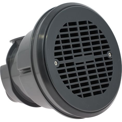 Pièce à sceller piscine - Bonde de fond liner métrique - modèle Norm - Grille plate - Gris anthracite de AstralPool (1/2)