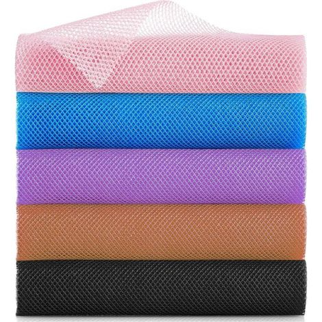 Lot de 5 éponges africaines en maille africaine, longues en nylon, pour hommes et femmes, soin quotidien corps,mousse riche 80x30cm (1/5)