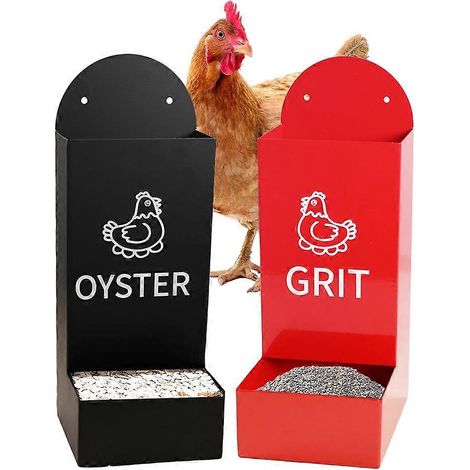 Mangeoires à coquilles d'huîtres et à gravier pour poules, mangeoires métalliques pour poules, accessoires pour poulaillers, mangeoires automatiques pour poules (1/5)