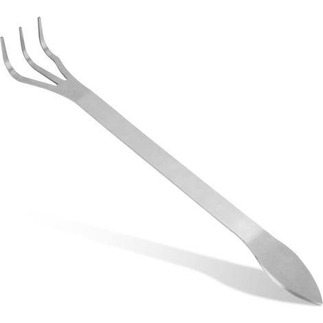 Griffe de jardin à 3 dents en acier inoxydable, outil de désherbage manuel avec manche ergonomique (1/5)