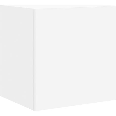 Mobile TV multimediale scaffale per televisione televisione buffet sala da pranzo soggiorno camera da letto a parete con luci a LED 40,5 x 35 x 40 cm bianco 020027883