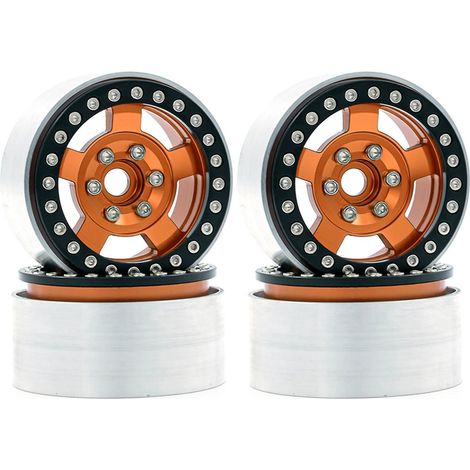 Felgen aus Aluminiumlegierung mit Beadlock-System, 4 Stück, Ersatz für 1/10 TRX4 Axial SCX10 90046 SC