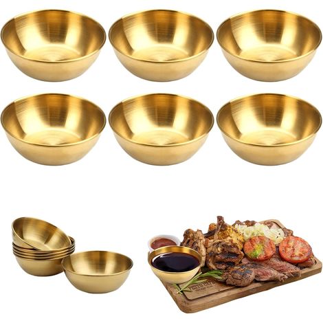 Pieces Round Mini Gold Bowls, Stainless Steel Round Cups (1/5)