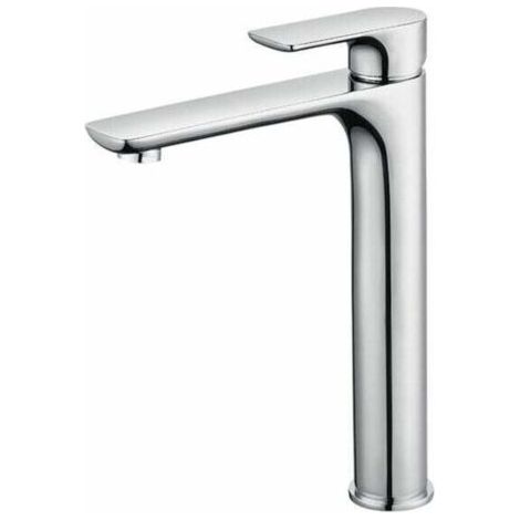 Mitigeur Lavabo Design à Bec Haut Grand Robinet Salle de Bain Chromé avec Mousseur Démontable Robinet de Lavabo en Laition Robinet haut salle bain (1/4)