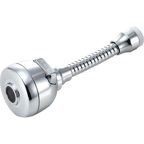 Aérateur de robinet de cuisine rotatif à 360° avec débit d'eau réglable et connexion pour filtre - Surpresseur durable en ABS et acier inoxydable pour évier (1/5)