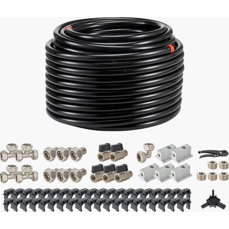 Mophorn Kit linea compressore aria, 200 piedi x 3/4", sistema di tubazioni in alluminio HDPE, a prova di perdite e facile installazione, tubi per garage e officine, nero (1/5)