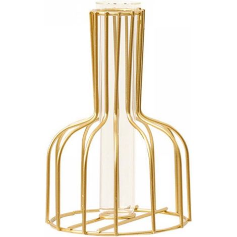 Terrarium En Verre - Support Métallique Doré - Pour Plantes Hydroponiques - Décoration Intérieure Bureau Jardin Mariage - 1 Pièce (1/5)
