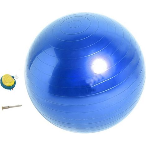 Ballon de gymnastique PVC 75 cm, fitness, yoga, équilibre, bleu, gonflable, antidérapant, sport à domicile, entraînement, pilates, musculation douce, accessoire de remise en forme (1/5)