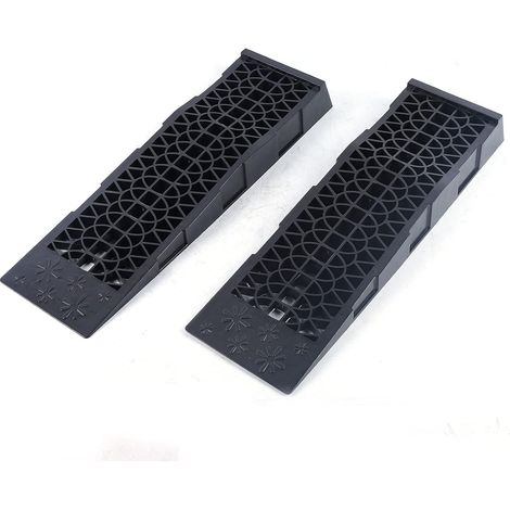 1 Paar Auffahrrampen - Auffahrrampe 3T PKW Kunststoff bis 200 mm Hebebühne Auto für Auto Gummi Bordsteinkanten-Rampe, 69.5 20 8.5cm (Schwarz) (1/5)