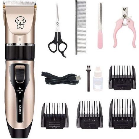 Kit de tondeuse professionnelle pour chiens et chats - Rechargeable par USB (1/5)