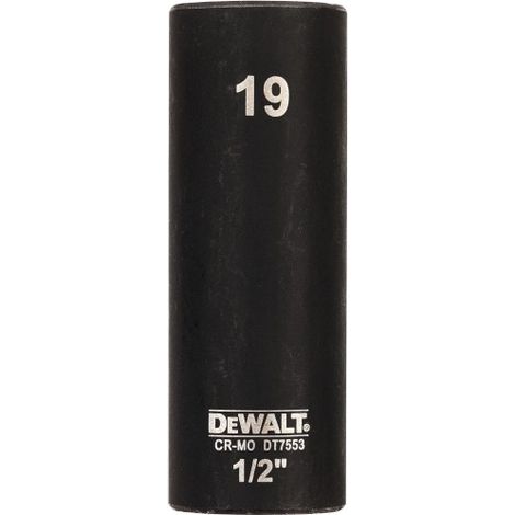 Douille pour clé à choc DeWALT 19mm, Carré 1/2 ( Prix pour 1 ) (1/2)