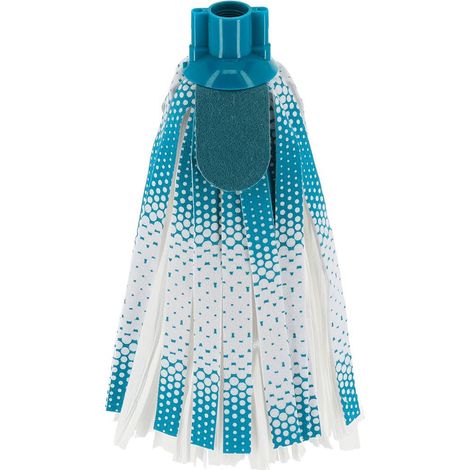 Tete de balai a franges non tisse imprime - blanc/bleu - Tendance (1/3)