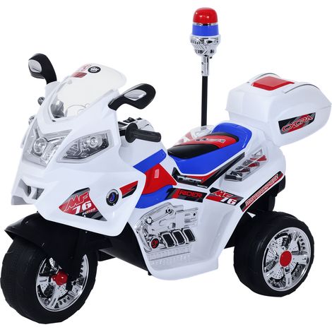 Moto Elettrica per Bambini da 3-5 Anni Motorino Elettrico Giocattolo 3 Ruote con Musica, Velocità 3KM/h, Luci 112×51×72.5cm