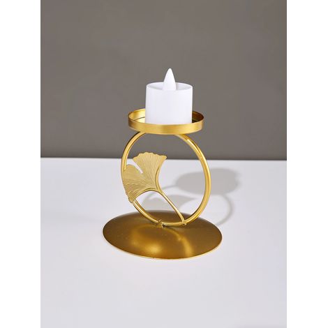 1 dekorativer Kerzenhalter – Duftkerzenhalter – Kerzenständer – Teelichthalter – Kerzenbrenner-Dekoration – Retro-Dekoration – goldfarben