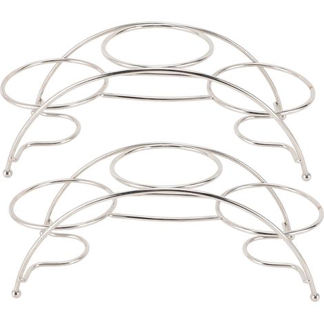 Lot de 2 étagères de rangement pour épices en acier inoxydable 3 emplacements boîtes à condiments cuisine (1/5)