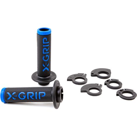 X-Grip Lock-On Braaaap Gasgriffadapter Blau mit Loch