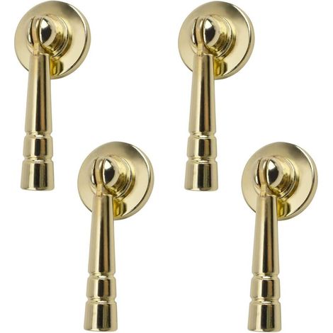 Lot de 4 boutons de tiroir de cuisine dorés brossés en forme de goutte en bambou doré avec vis de montage pour armoire, placard (1/5)