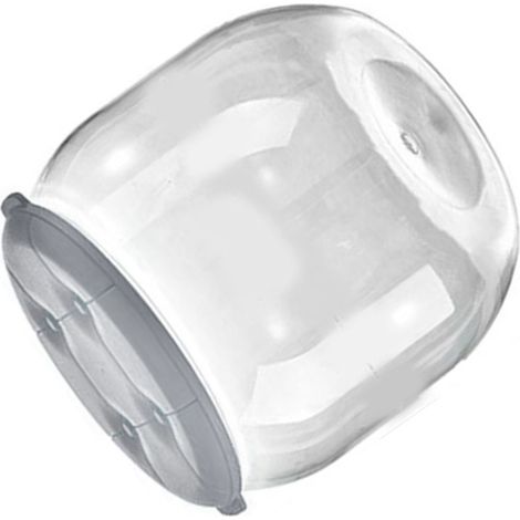 Tabouret de rangement pour jouets, multifonctionnel, innovant, rond et transparent, gris, idéal pour le salon ou l'entrée.