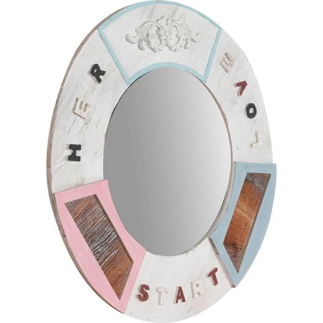 Biscottini Miroir Mural 60x3cm Miroir de Salle de Bain avec Cadre en Bois Miroir Mural Blanc Miroir Mural décoratif Mural