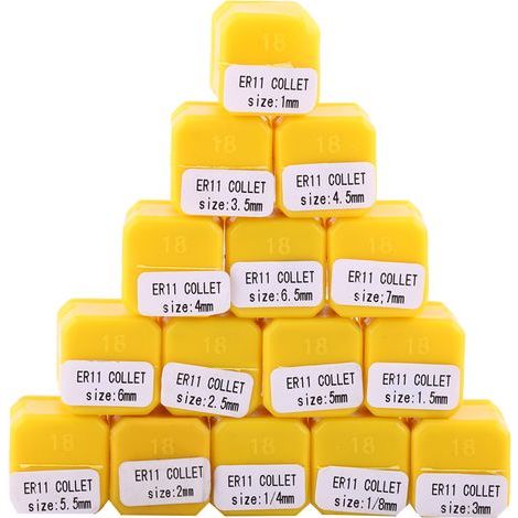 Jeu de pinces à ressort ER11, 15 pièces, pour Machine à graver CNC et outil de tour à fraiser (1/5)