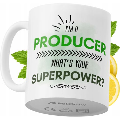 Tazza divertente e umoristica per un produttore, ideale per caffè e tè, con grafica e testo divertenti. Perfetta per compleanni, onomastici e festività. Tazza premium per occasioni speciali, per casa, (1/5)