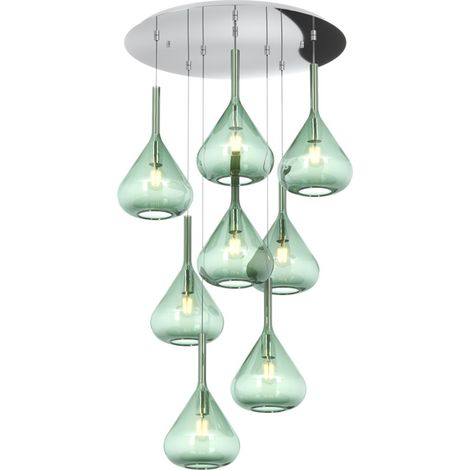 Lampadario moderno top light kona 1177 cr s8 t ve e27 led vetro lampada soffitto
