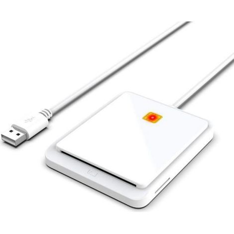 Connectique - alim,Lecteur de carte intelligent USB 2.0,pour carte bancaire IC-ID EMV DNIE iko CAC - White[D2524]