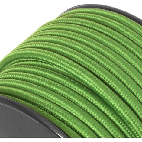 Câble électrique textile 3x1.5mm² – Longueur au mètre – Couleur vert émeraude – Flexible pour installation intérieure – Ecolife Lighting