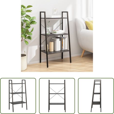 vidaXL Étagère de rangement - Étagère sur pied 3 niveaux Noir 56x35x108 cm (1/5)