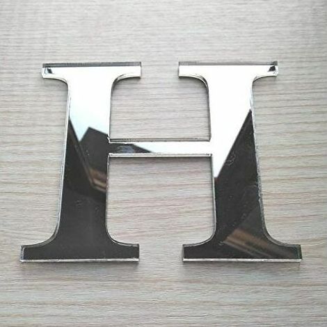 Adhesive mirror letters - letter H & - height 10 cm - self-adhesive initial - mirror alphabet - plexi mirror decoration - alphabet 26 letters (1/5)