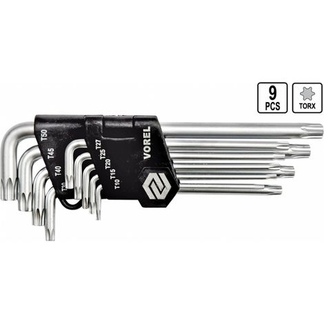 Satz mit 9 Torx-Clipschlüsseln T10-T50 56478 Vorel (1/5)