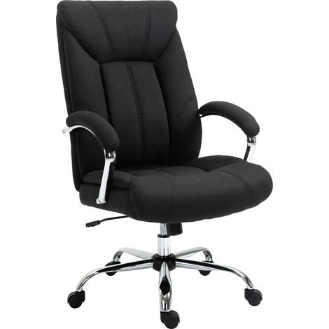 Fauteuil Glendower Bureau Ergonomique Réglable Pivotant Tissu Noir (1/5)