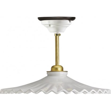 Suspension Porcelaine : Élégance Intemporelle avec Réflecteur Blanc et Douille E27