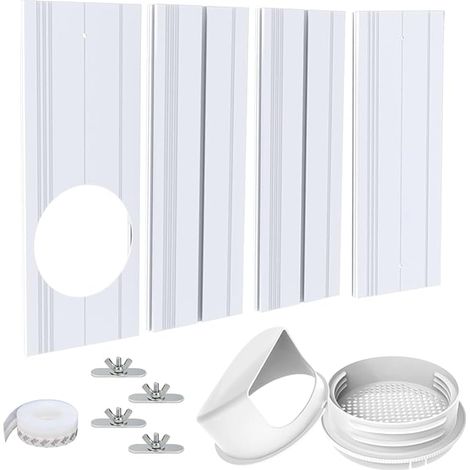 Kit de ventilation pour climatiseur portable, joint de fenêtre pour climatiseur pour tuyau d'échappement de 13/15 cm (5/5,9 pouces) de diamètre, kit de fenêtre pour climatiseur portable de longueur (1/5)