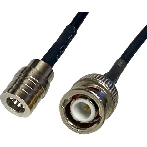 Anschlusskabel mit QMA-Stecker / BNC-Stecker, 20 cm, RG174
