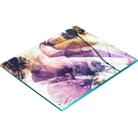 Tabla de cortar decorativa de cristal para cocina con semillas de amapola secas, 60x52 cm