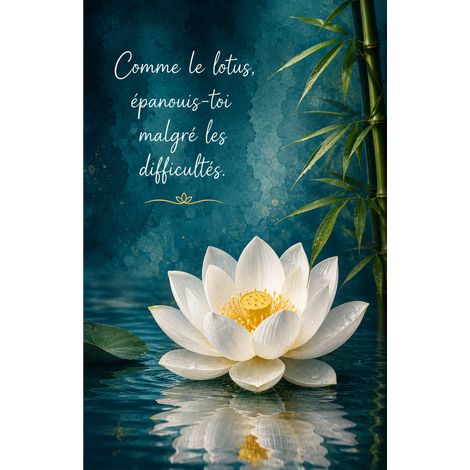 Plaque métal zen citation respiration déco murale 30 x 20 cm (1/2)