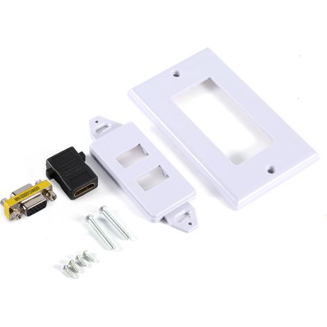 Weiße Wanddose mit HDMI-Buchse und VGA-Buchse für Video und Audio (1/5)