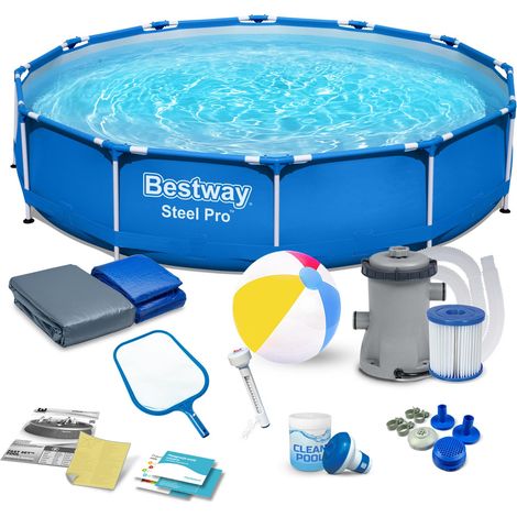 Piscina da giardino con struttura 366 x 76 cm, modello 16 in 1 Bestway 56681