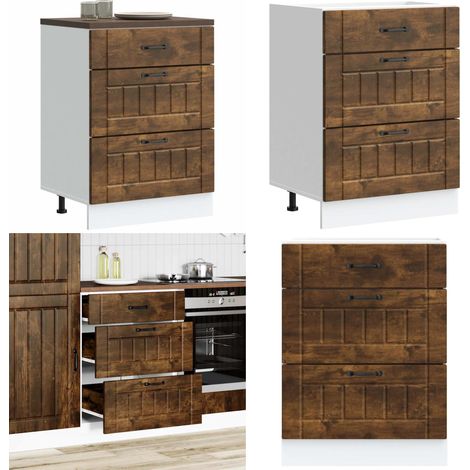 vidaXL Küchen-Unterschrank Lucca Räuchereiche Holzwerkstoff (1/5)