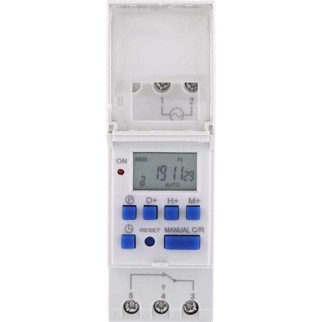 Minuterie Programmable Numérique, Interrupteur Horaire avec Affichage LCD, 16 On & 16 Off (12V) (1/5)