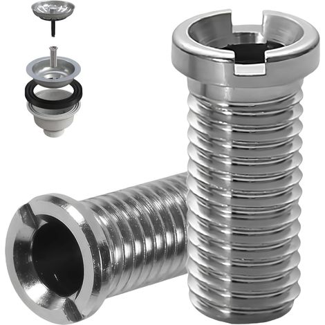 Lot de 2 vis creuses pour évier - M12 x 30 mm - En acier inoxydable - Vis creuses pour évier de cuisine - Accessoires d'évier (1/5)