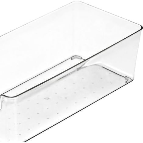 Plateaux de rangement pour tiroirs, boîte de rangement en plastique transparent durable pour tiroirs de cuisine, petite boîte rectangulaire (1/5)