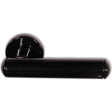 Maniglia per Porta con Rosetta in Resina colore Nero (1 Coppia) (1/2)
