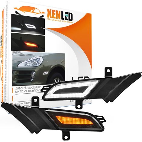 2x Clignotants latéraux LED + Feux de jour LED Porsche Cayenne (2007-2010) - Version Fumée - La paire (1/5)