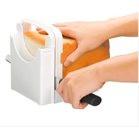 Cortador de pan, tostador/sandwichero multifuncional, cortador manual plegable y ajustable para cortar pan rápidamente en rebanadas de 4 pulgadas de grosor (1/4)