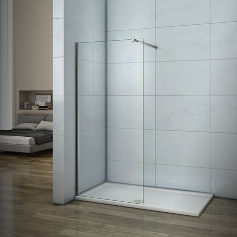 Parete Doccia Walk-in Con Barra Stabilizzatrice Regolabile 73-120cm Vetro 6mm Temperato Anticalcare Misura 95x185cm (1/5)